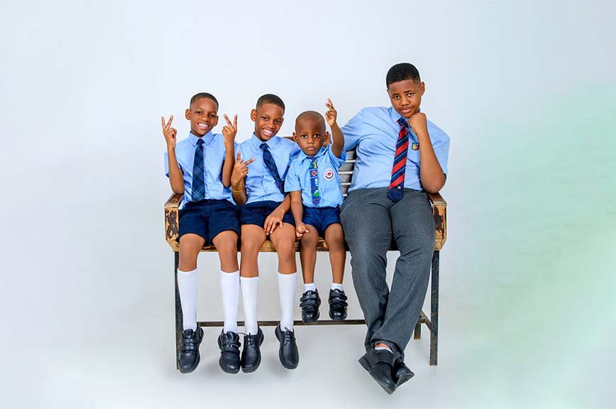 Student standing in Hammond school shoes