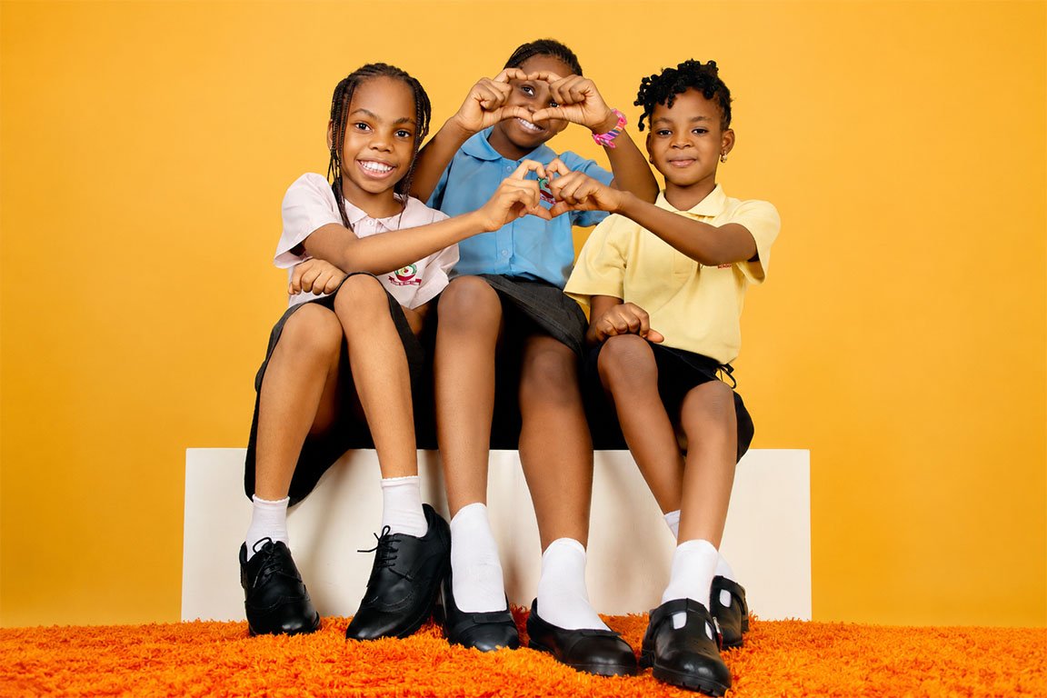 Children wearing Hammond school shoes