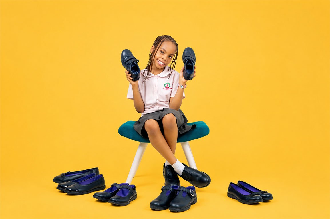 Children wearing Hammond school shoes