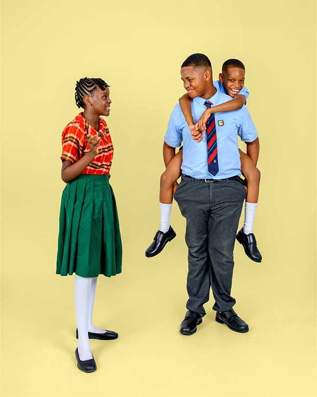 Student standing in Hammond school shoes